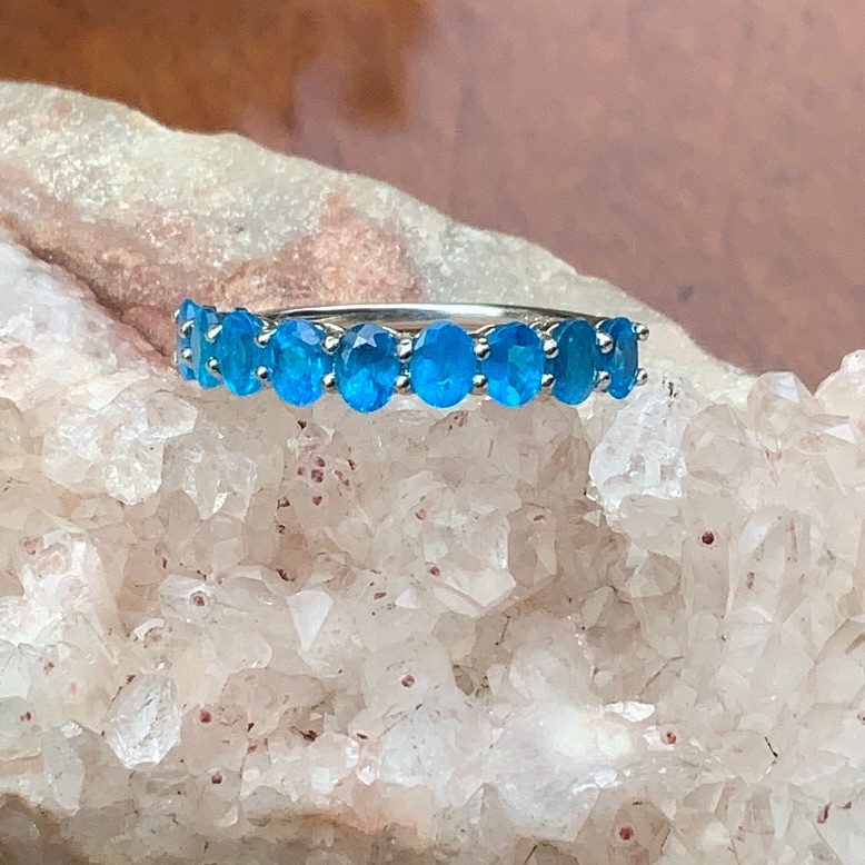 Neon Blue Apatite 925 Sterling Silver Ring Size 7 89$
